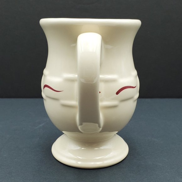 Longaberger Pottery Woven Traditions Red Footed Pedestal Latte Mug - Picture 4 of 7